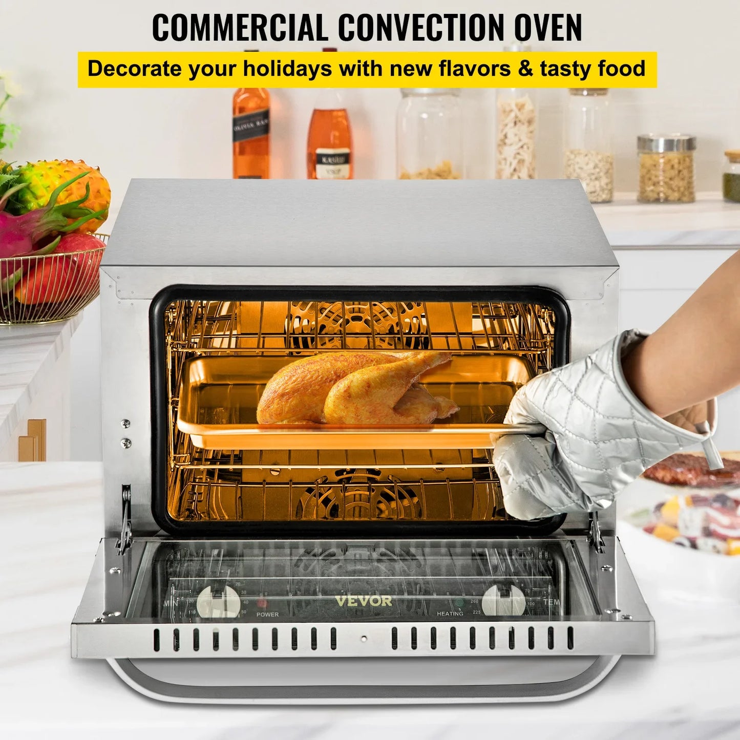 VEVOR 47L 66L Electric Oven Commercial Multifunction Countertop 3/4-Layer Baking Machine Home Toaster Pizza Convection Oven