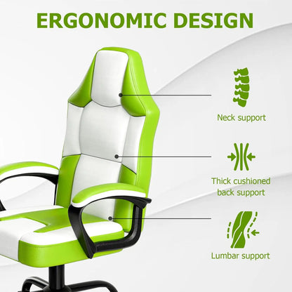 Ergonomic Gaming Chair, PU Leather Video Game Chairs for Adults, Gamer Chair Office Chair for Teenagers