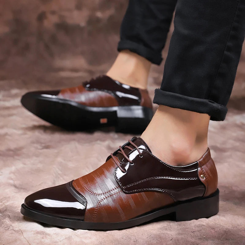 Business Dress Men Shoes lace up Luxury Mens Shoes Patent Leather Oxford Shoe Men Oxfords Footwear Leather Shoes big size 48