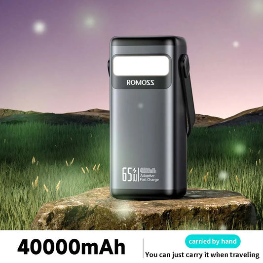 ROMOSS outdoor dedicated Power Bank 65W Laptop External Battery 40000mAh Fast charging charger ForiPhone 16 15 14 Huawei Xiaomi