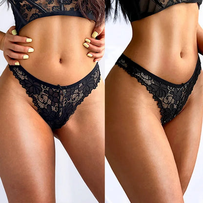 Thin Sexy Lace Thong Women's Underwear Erotic Transparent Hollow Out Panties String Hot Temptation Seamless Briefs