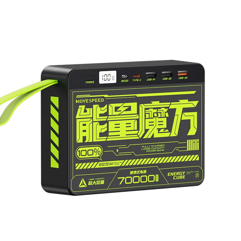 MOVESPEED 70000mAh High-capacity Power Bank 22.5W Fast Charge Powerbank Simultaneous charging of computers and mobile phones