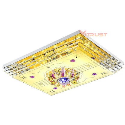 Mordern LED Crystal Ceiling Light Lamps RGB Dimmable APP Bluetooth & Music Speaker Colorful Bedroom  Smart Lamp only 220V input