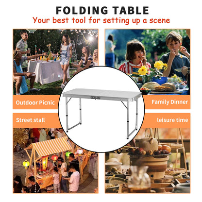 DayPlus Folding Table Heavy Duty Garden Party Picnic Trestle Indoor Outdoor Camping  Catering Camping Picnic BBQ Party Table