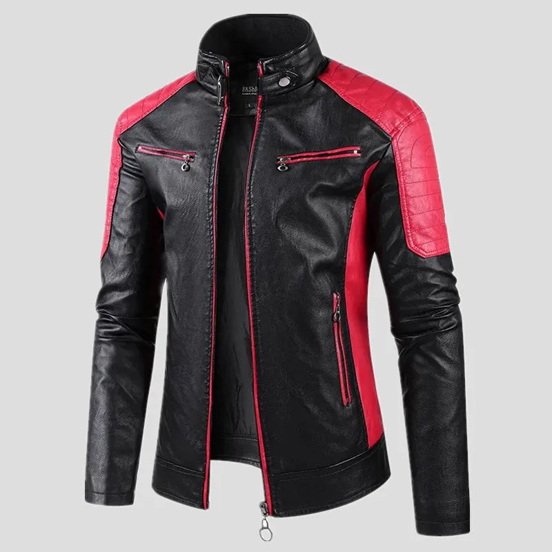 2024 Spring Men Zipper Jacket High Quality Male Jacket Multi Pocket Casual Motorcycle  PU Leather Jackets