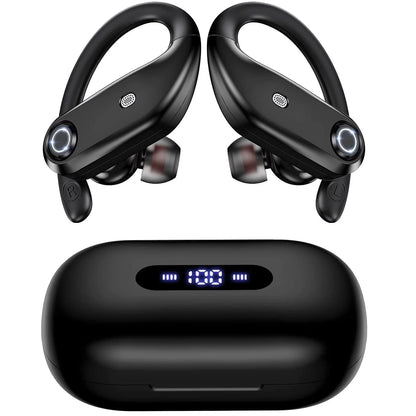 Wireless Headphones Bluetooth V5.0 Earphone Double Units 4 Speaker Music Headset Sport Earbud LED Power Display HD Call With Mic