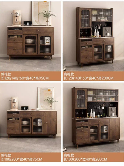 Retro Style Design Wine Cabinet Solid Wood Construction Storage Sideboard Wine Cabinet Lemari Sudut Vitrinas Bar Furniture Club