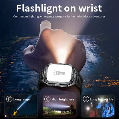 LIGE 1.91 inch HD Screen Smart Watch With Led Lighting IP68 Waterproof Outdoor Sports Health Monitor Smartwatch For Android IOS