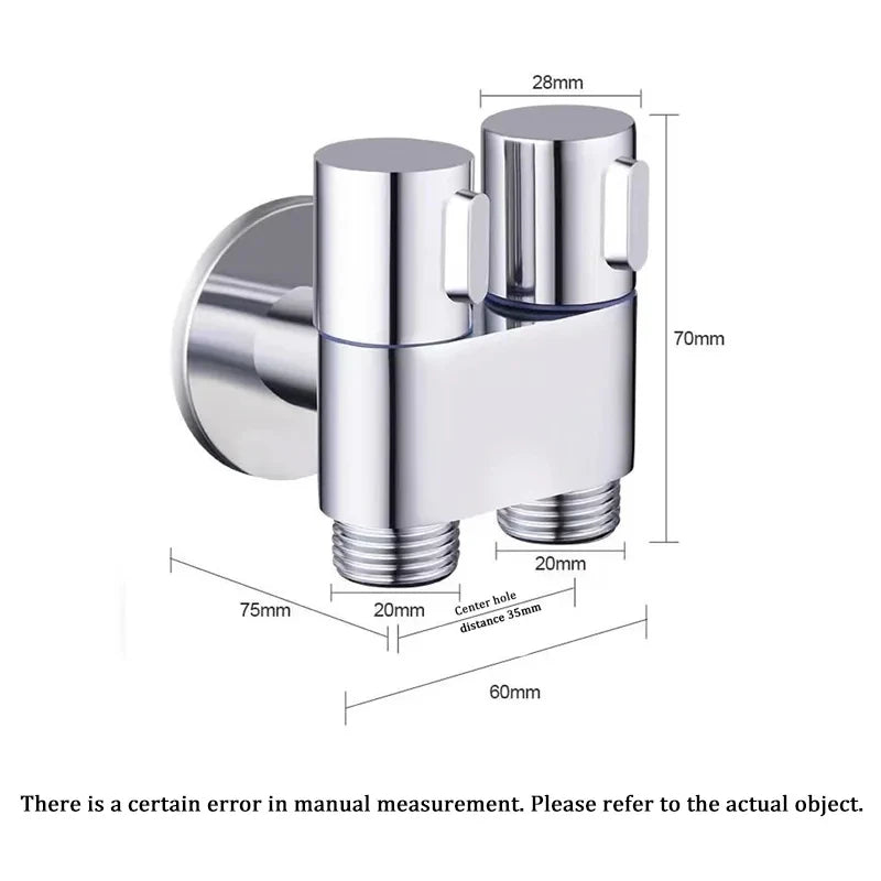 Zinc Alloy Angle Valve Wall Mount Toilet Bidet Sprayer Set One In Two Out Water Cleaning Sprayer for Bathroom Toilet Accessories