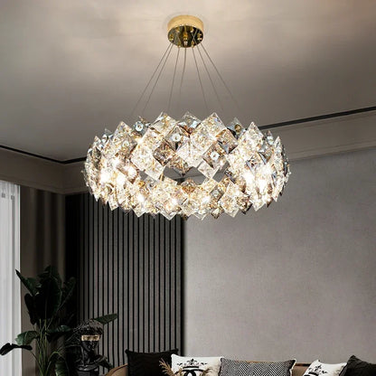 Light Luxury Postmodern Crystal Chandelier Living Room Decor Chandelier Bedroom Crystal Restaurant Three-color Home Chandelier