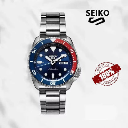 Original Seiko 5 Sports Men's Series Watch Waterproof Steel Band Round Rotatable Quartz Wristwatches SRPD53K Watches