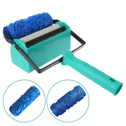 Roller And Patterned Paint Machine Wall Tools 5" Rubber Roller Brush Tool Set 3D Pattern Wallpaper Room Decor Painting Machine