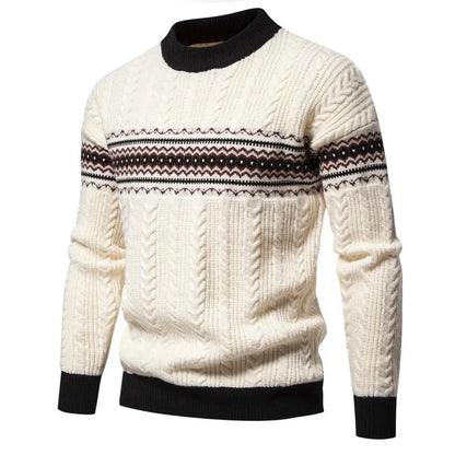 Autumn and Winter New Warm Sweaters Men's Knitted Thick Sweater Round Neck Fashionable Casual Pullover Harajuku Sweater