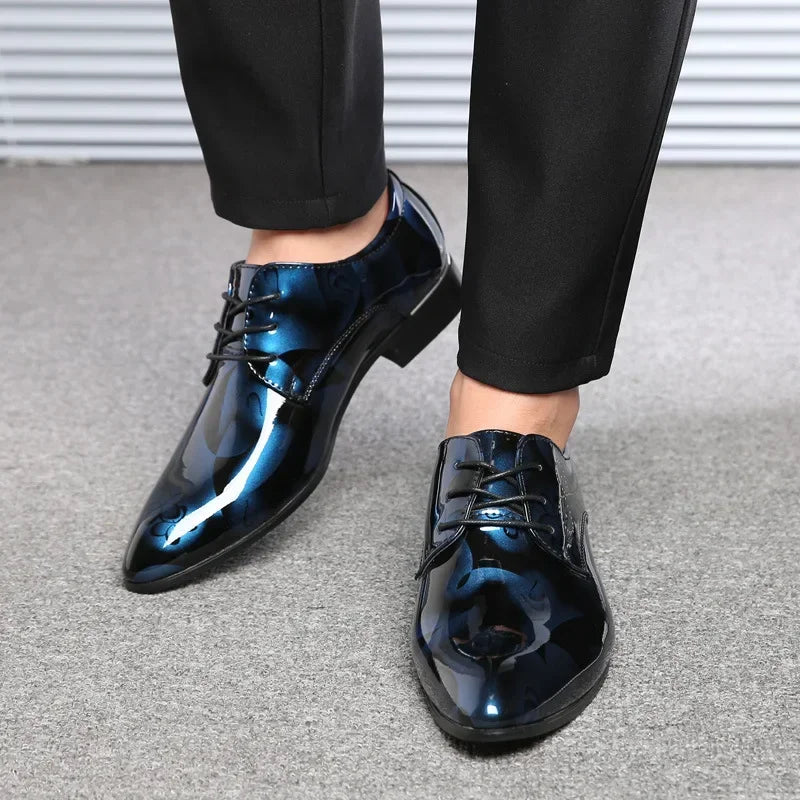 Man Formal Shoes Men Floral Pattern Leather Luxury Fashion Groom Wedding Men Oxford Dress Office Men Dress Brand High Quality