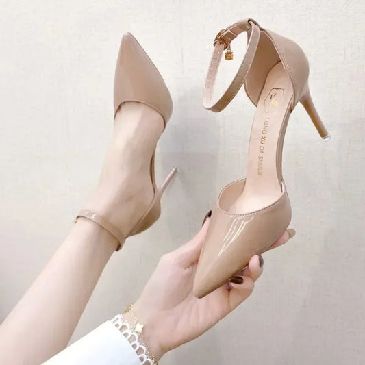 High Quality Nude Women's High Heels New Style 2024 Classic Buckle Women's High Heels Fashion Pointed Toe Elegant Formal Shoes