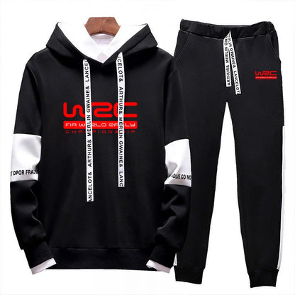 World Rally Championship WRC Spring and Autumn New Men Fashion Lace-up Sets Printing Hoodie Leisure Trousers Two-piece Suits