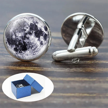 Cufflinks Universe Galaxy Planet Cufflinks Men Fashion Cuff Links Wedding Nebula Moon Jewelry Star Best Man Cufflinks