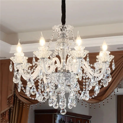 Transparent Crystal Chandelier Luxurious Living Room Dining Room Lamp Household Light Clothing Store Bedroom Lighting Fixtures