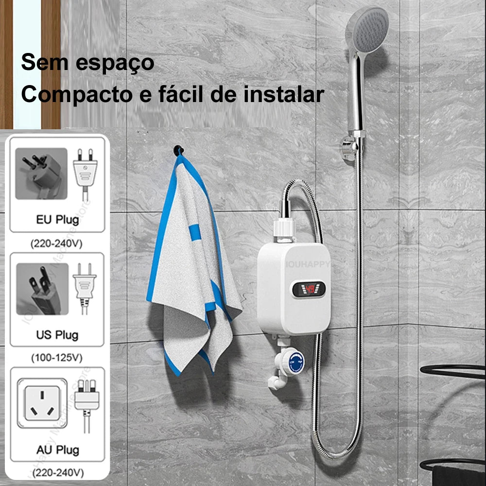 Instant Water Heater Shower 220V Bathroom Faucet EU Plug Hot Water Heater 3500W Digital Display For Country House Cottage Hotel