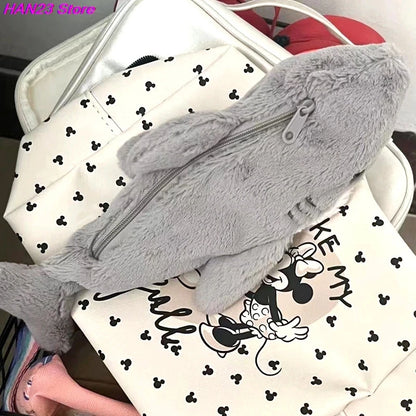 1PC Cute Plush Shark Pencil Case Student Stationery School Supplies Kawaii Doll Back To School Storage Bag Pen Bag Stationery