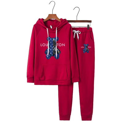 Women Luxury 2 Pcs Set Ladies Soft Hoodie Sets Vintage Female Sport Designer Hooded Sweatshirt Harajuku Y2k Trendy Tracksuit