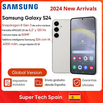 Samsung Galaxy S24 Snapdragon 8 Gen 3 Android14 6.2" 120Hz AMOLED 2X Display 50MP Triple Camera Samsung S24 AI Smartphone 2024