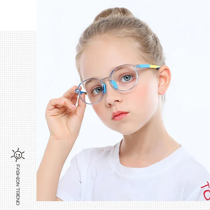 Anti Blue Light Glasses for Kids TR90 Round Optical Medical Glasses Frames Children Computer Eyeglasses