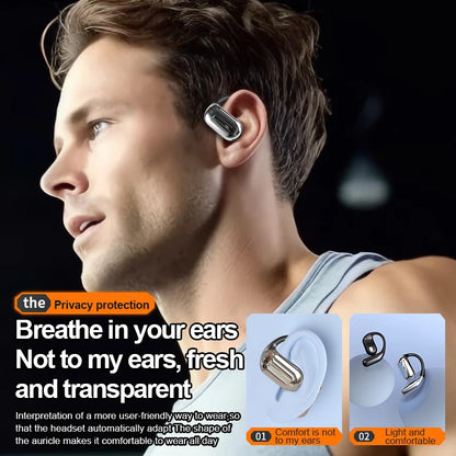 Wireless Bluetooth Headphones Bone Conduction Waterproof Open Ear Hanging Earbuds Noise Canceling Stereo Bluetooth 5.3 Earphone