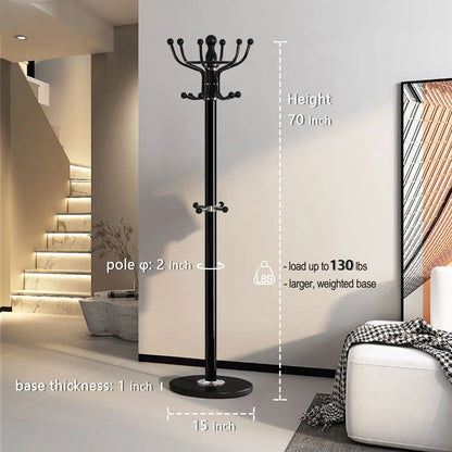 Hanger Metal Coat Rack Freestanding 16 Hooks Standing Coat Racks Floor clothes hanger Coat Shelves Shelf Entrance Hall Furniture