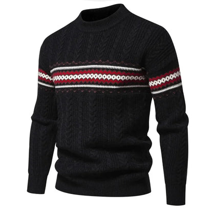 Autumn and Winter New Warm Sweaters Men's Knitted Thick Sweater Round Neck Fashionable Casual Pullover Harajuku Sweater