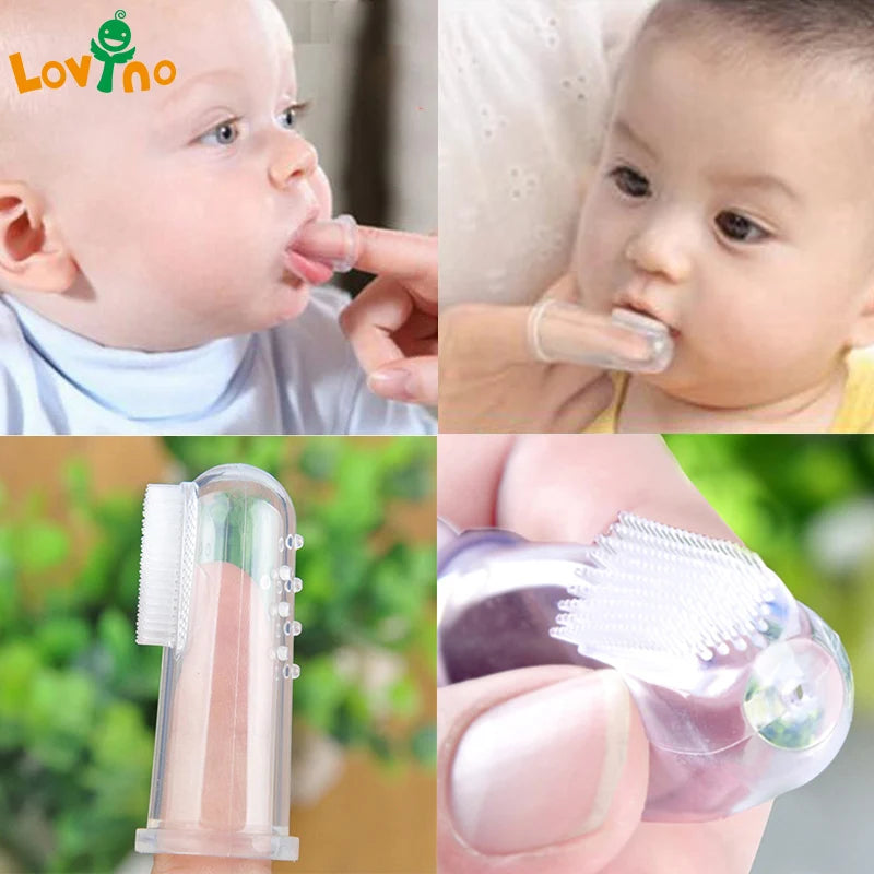 Dental Care Baby Toothbrush Kids Silicone Finger Brush Clear Massage Soft Teether With Box For Infant Boy Girl Teeth