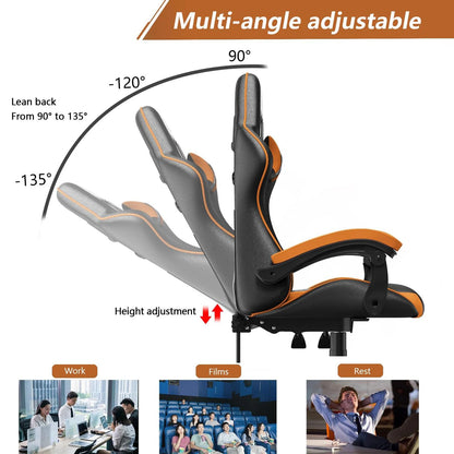 Gaming Chair Office Chair Ergonomic PU Leather Computer Desk Chair with Headrest and Lumbar Support Game Chairs Racing Chair