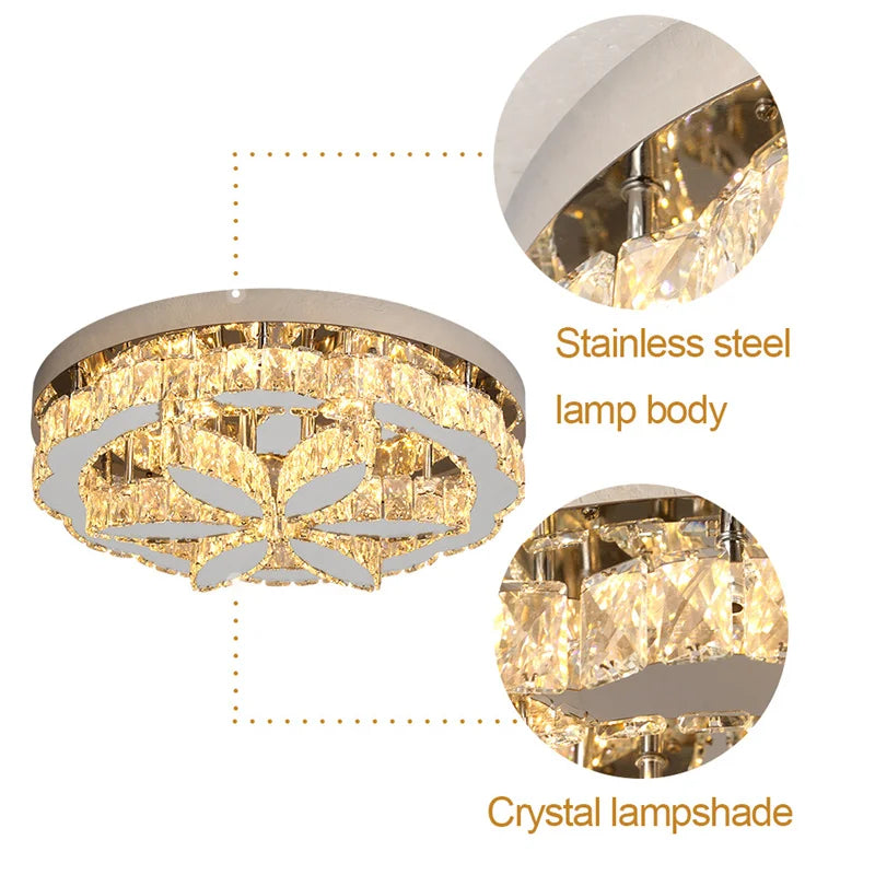 Modern Led Chandelier Ceiling Lamp Chrome Bedroom Luminarias Dining Room Plafon Hanging Lamparas Lamps For Room Lustres Pendant