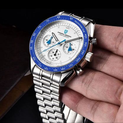 PAGANI DESIGN Men's Watches Blue Aerospace Moon Quartz Watch For Men Speed Sport Chronograph AR Sapphire crystal 2024 New Clock