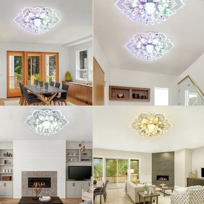 Flower Designed 9w LED Crystal Ceiling Hanging Chandelier Decor Lighting Lamp