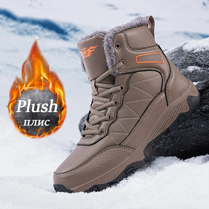 Winter Snow Boots For Man Fast Shipping Outdoor Hiking Boots Waterproof Pu Leather Sneakers Men Climbing Casual Shoes Size39-48