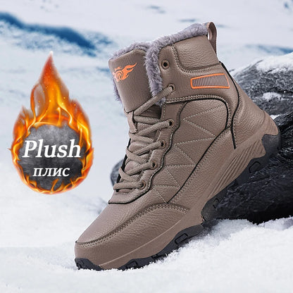 Winter Snow Boots For Man Fast Shipping Outdoor Hiking Boots Waterproof Pu Leather Sneakers Men Climbing Casual Shoes Size39-48