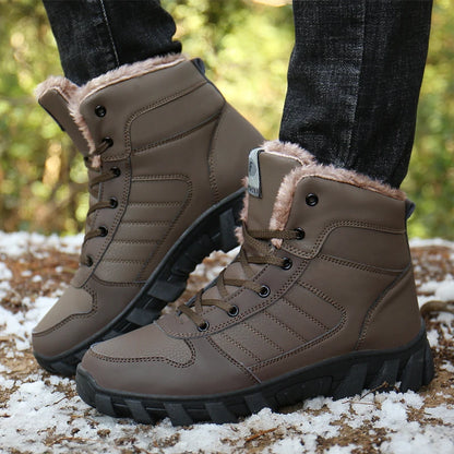 New High Quality Winter Boots for Men Waterproof Warm Thick Plush Snow Ankle Boots Women Unisex Outdoor Non-slip Casual Shoes