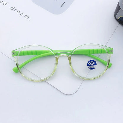 Blue Light Blocking Glasses for Kids Computer Glasses Silicone Frame Clear Lens Girl Boy Video Gaming Children Safety Eyewear