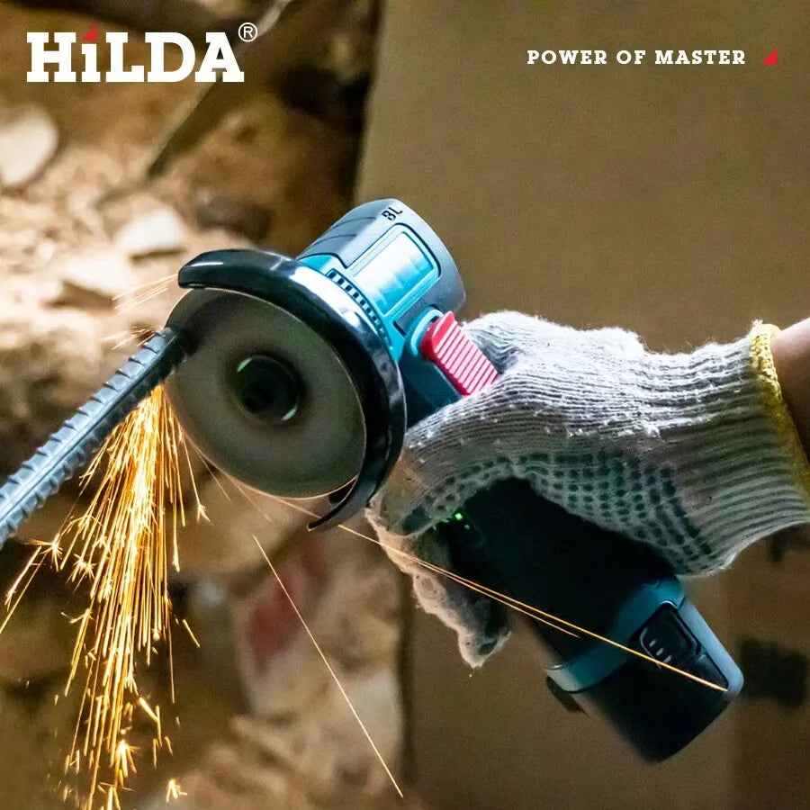 HILDA 12v Mini Angle Grinder Rechargeable Grinding Tool Polishing Grinding Machine For Cutting Diamond Cordless Power Tools