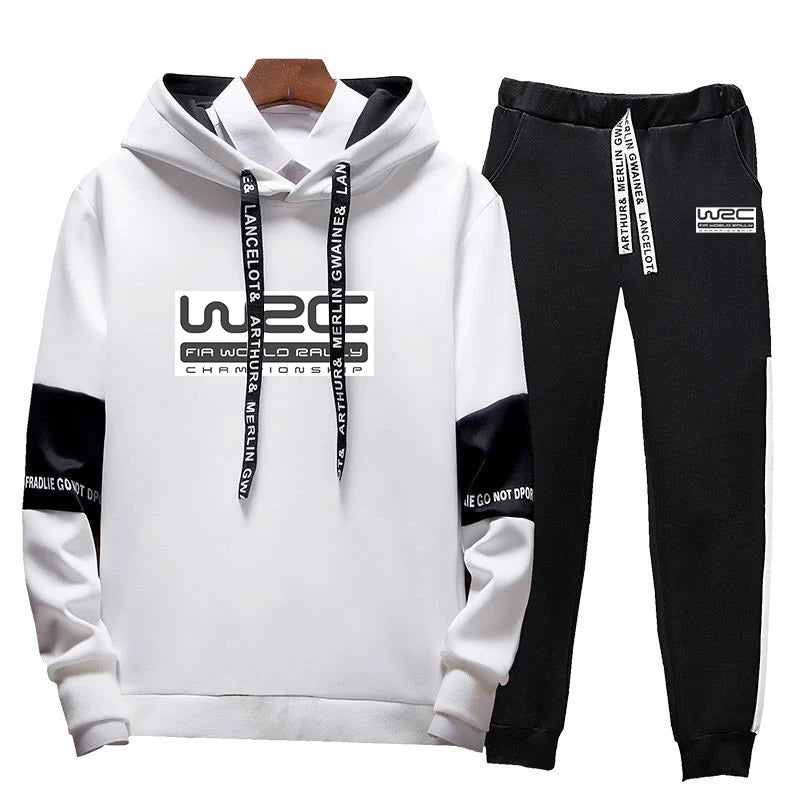 World Rally Championship WRC Spring and Autumn New Men Fashion Lace-up Sets Printing Hoodie Leisure Trousers Two-piece Suits