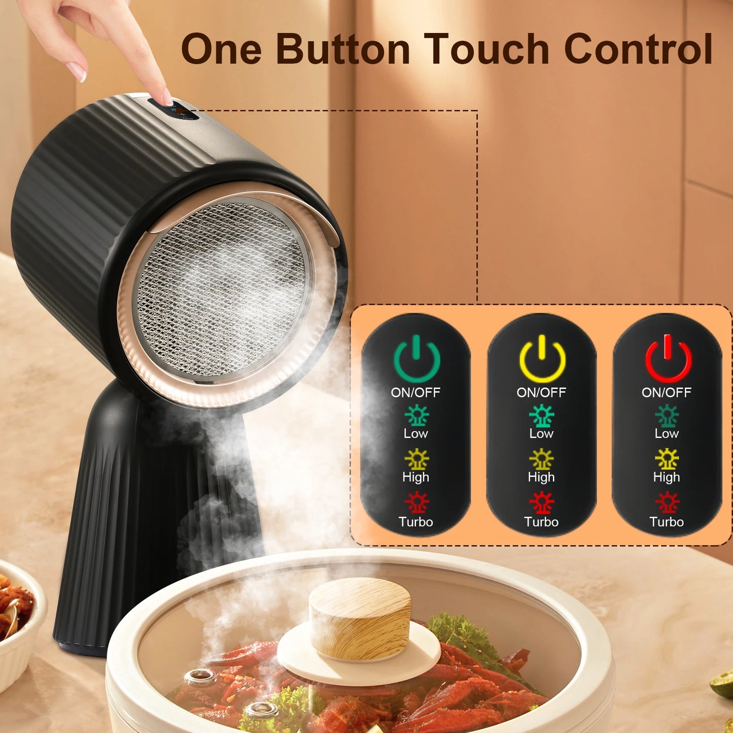 TopStrong Recirculation with 180 m³/h Suction Power 3 Levels with charcoal filter Mini cooker hood YYMHTBX8