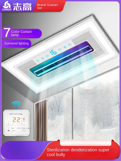 Kitchen Cooler Ceiling Embedded Bluetooth Lighting Two-in-One Air Conditioner Integrated Ceiling Cooler Fan