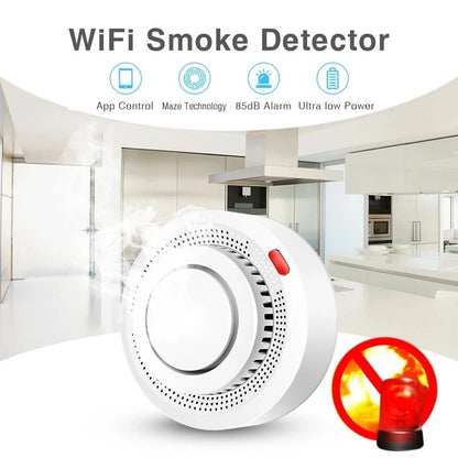 Tuya WiFi Smoke Detector Sensor Fire Alarm Works With Smart Life APP Information Push Smart Home Security System