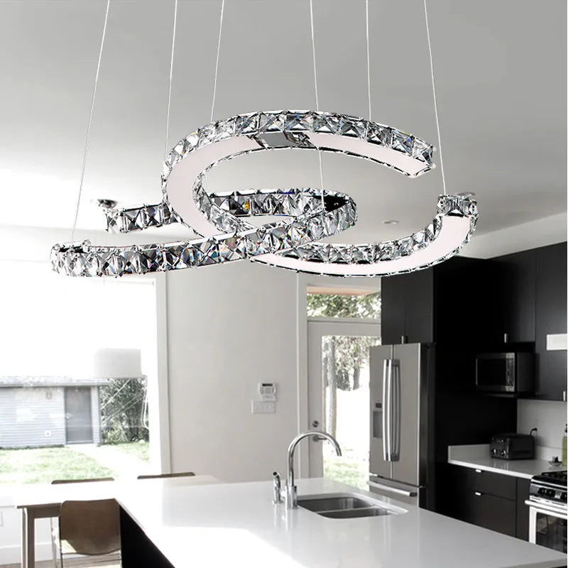 Crystal Chandeliers Luminaria Nordic Pendant Lamp Decorative LED Ceiling Lamps Hanging Light Fixture For Dining Room Bedroom