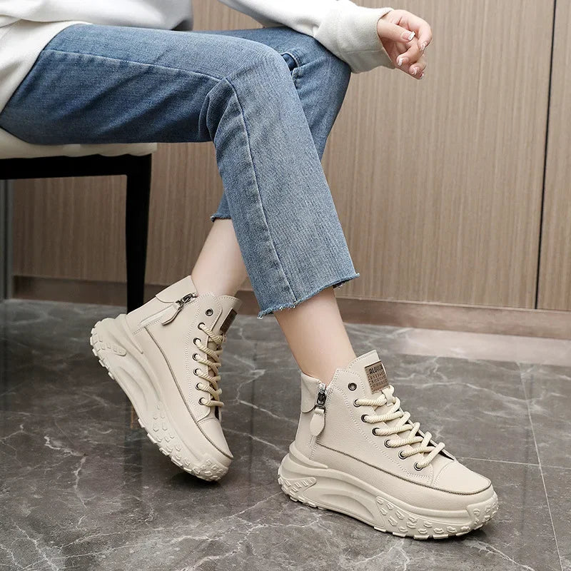 2024 New Women Sneakers Luxury Fashion High Top Women Boots Platform Casual Shoes Outdoor Running Shoes for Women Tenis De Mujer