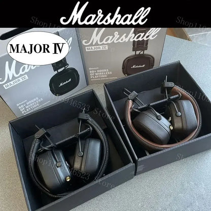 Marshall Major IV 4 Wireless Bluetooth Headphones with Deep Bass Foldable Pop Rock Retro Music Microphone Headset