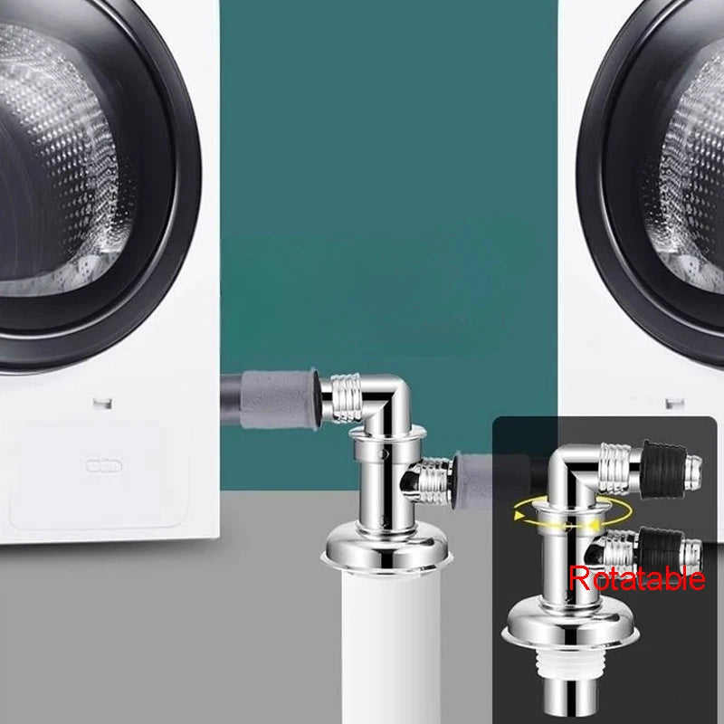 “F” Three-way Rotatable Washing Machine Floor Drain Special Joint Drainage pipe Sewer Odor and Overflow Prevention Device Toilet