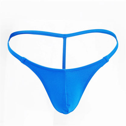 Men Sexy G-String Low Rise Sheer Thong Pouch Enhancing Bikini Lingerie Underwear T-back Slim Side Underpants Beach Swim Lingerie