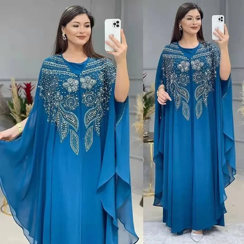 Abayas For Women Dubai Luxury 2024 Chiffon Boubou Muslim Fashion Dress Caftan Marocain Wedding Party Occasions Djellaba Femme